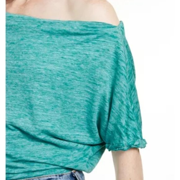 Free People ASTRID Burnout Off Shoulder Tee - Picture 3 of 8